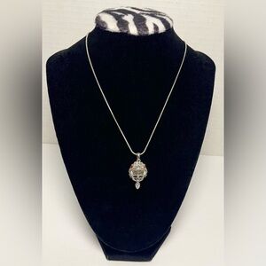 Houston Texans Rhinestone Pendants Silver Necklace Enamel Logo Football Charm